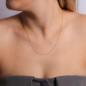 CO-62-FO (45CM+5CM) COLAR LONGO DE MINI CORAÇÕES EM ELOS